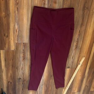 Baleaf Burgundy High-Waisted Leggings Women's  XL